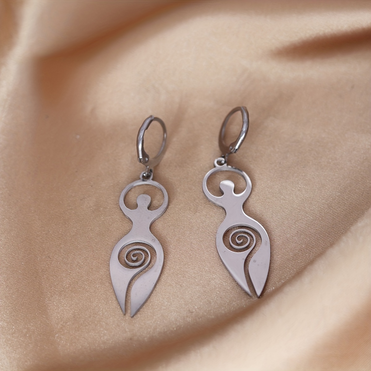 Spiral Goddess Symbol Stainless Steel Earrings — Unique Gift